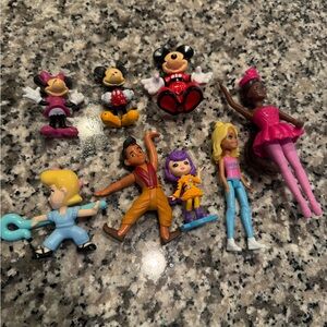 Disney & Barbie Character Figurine Set - Multicolor